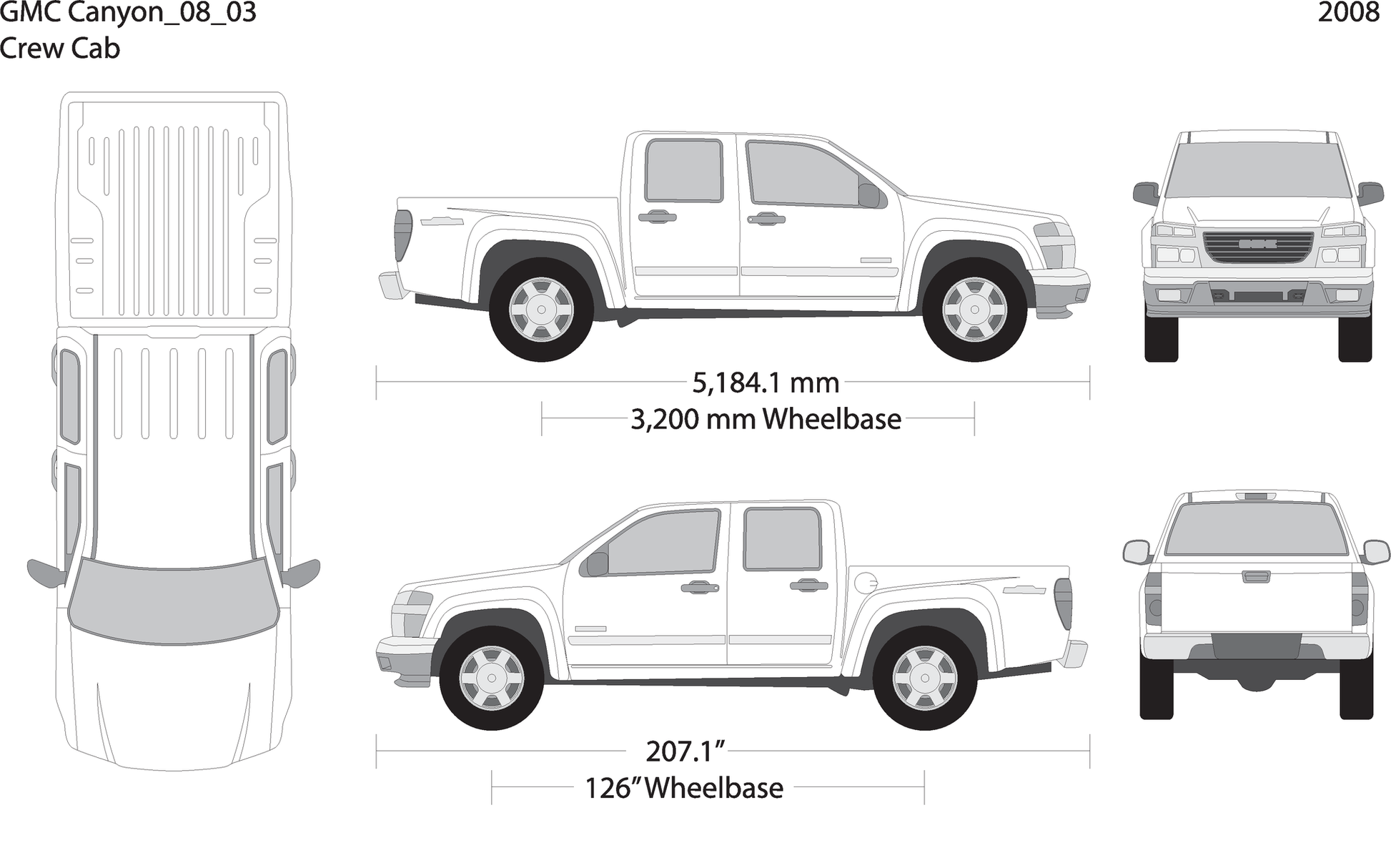 2008 Gmc Canyon V03 Vehicle Wrap Template