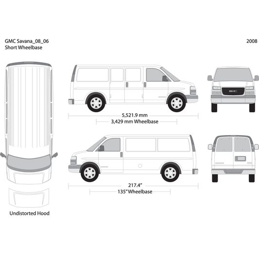 2008 Gmc Savana V06 Vehicle Wrap Template
