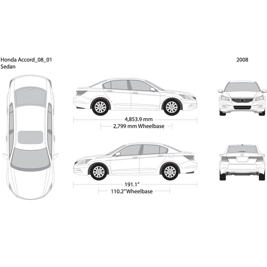 2008 Honda Accord Sedan V01 Vehicle Wrap Template