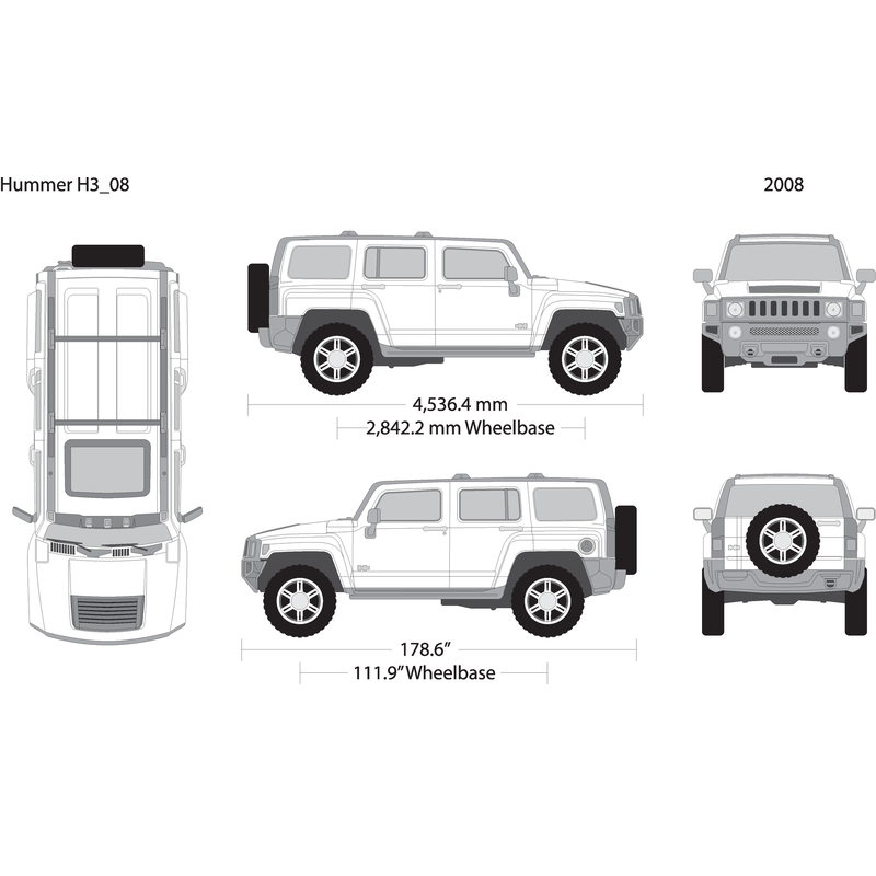 2008 Hummer H3 V08 Vehicle Wrap Template