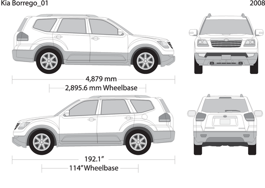 2008 Kia Borrego V01 Vehicle Wrap Template