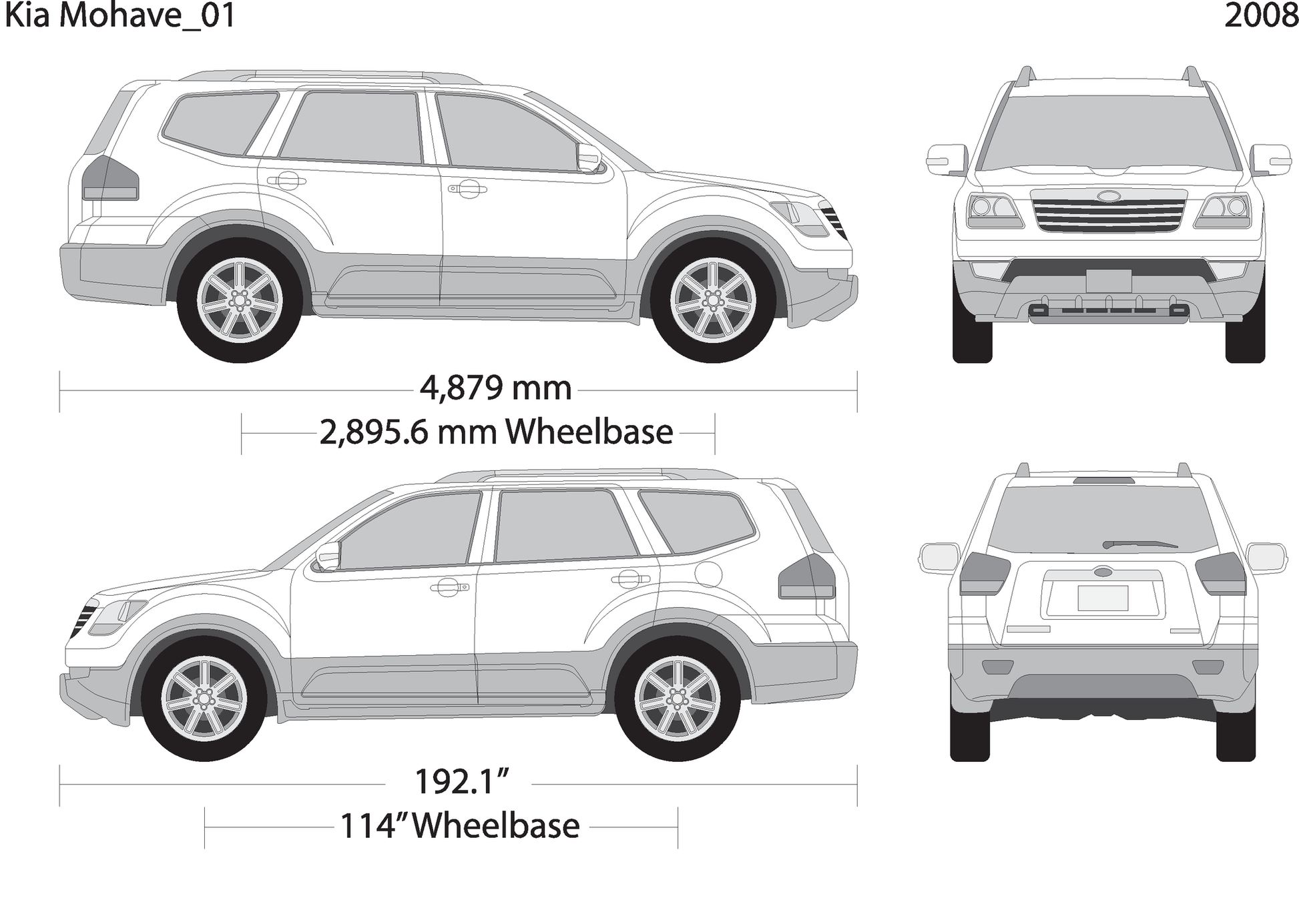 2008 Kia Mohave V01 Vehicle Wrap Template