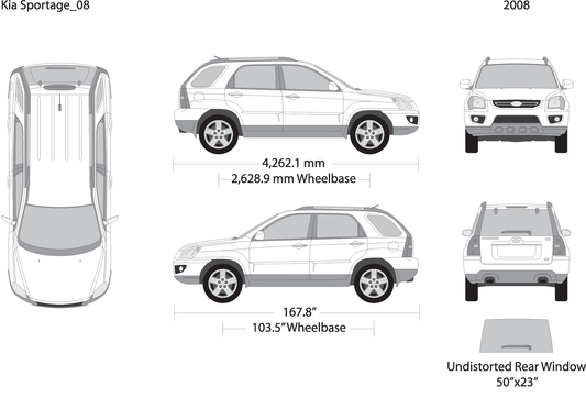 2008 Kia Sportage V08 Vehicle Wrap Template