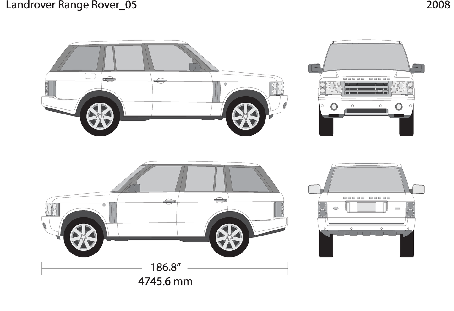 2008 Land Rover Range Rover V05 Vehicle Wrap Template