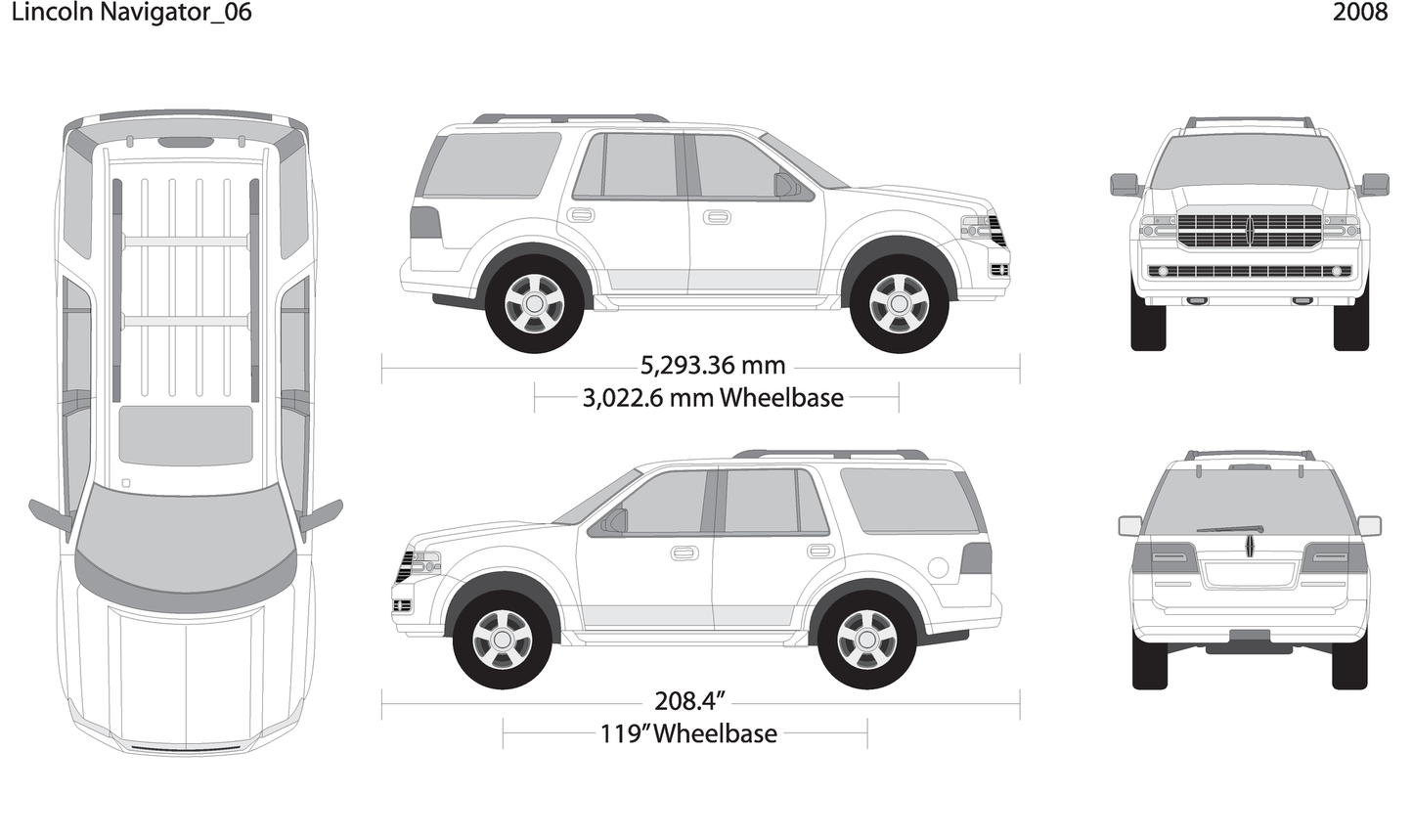 2008 Lincoln Navigator V06 Vehicle Wrap Template