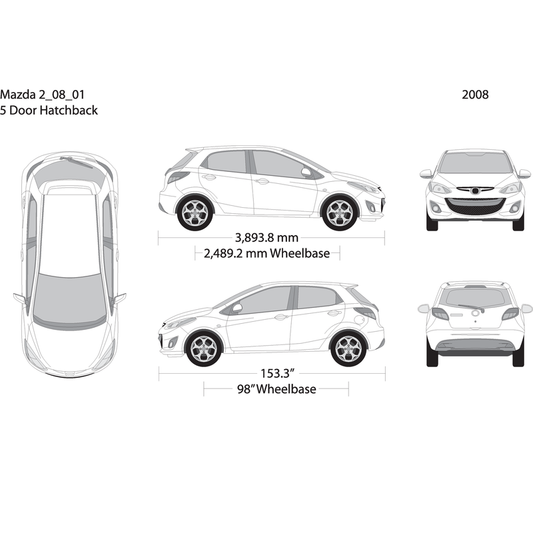 2008 Mazda Mazda 2 V01 Vehicle Wrap Template