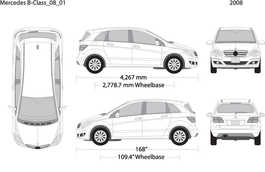 2008 Mercedes B Class V01 Vehicle Wrap Template