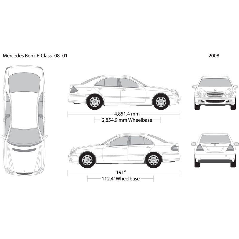 2008 Mercedes E Class V01 Vehicle Wrap Template