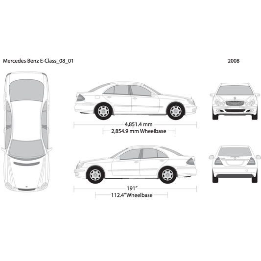 2008 Mercedes E Class V01 Vehicle Wrap Template