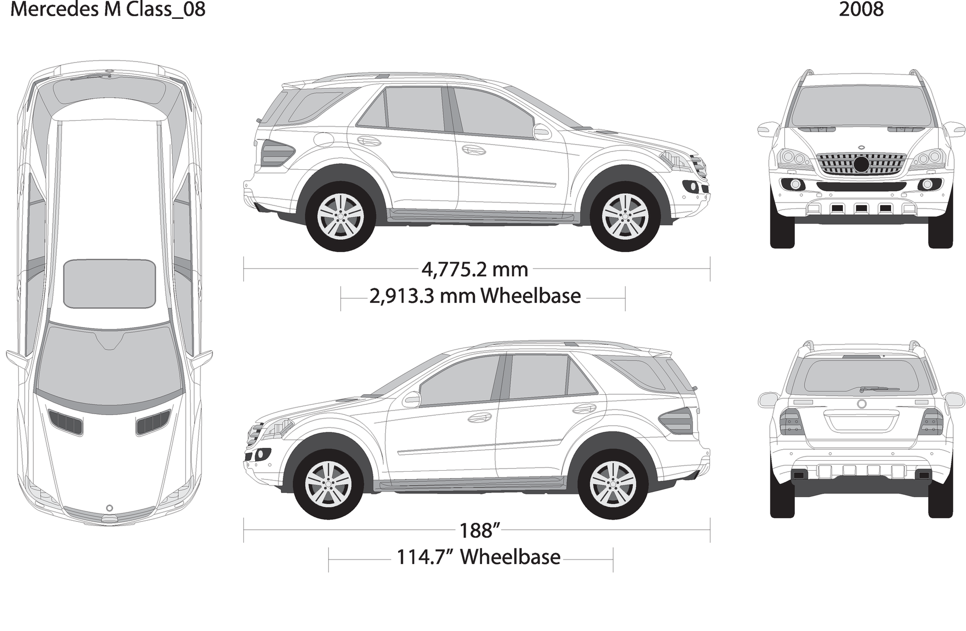 2008 Mercedes M Class V08 Vehicle Wrap Template