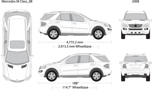 2008 Mercedes M Class V08 Vehicle Wrap Template