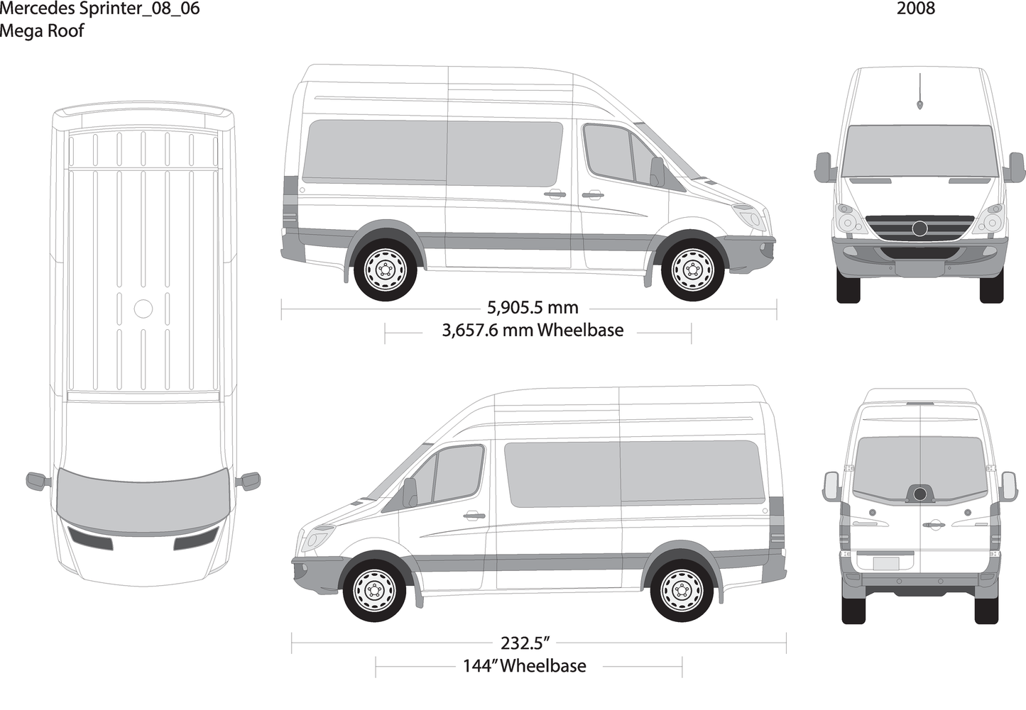 2008 Mercedes Sprinter V06 Vehicle Wrap Template