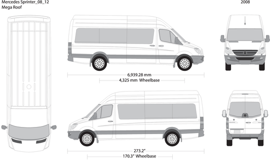 2008 Mercedes Sprinter V12 Vehicle Wrap Template