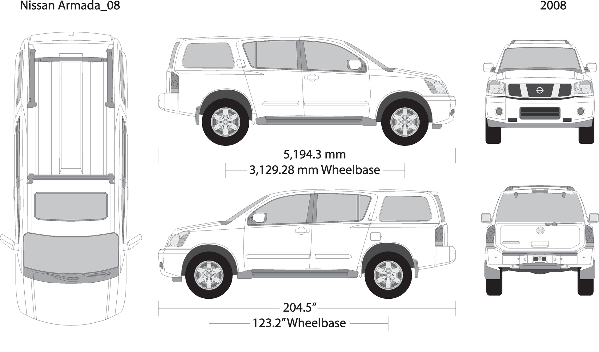 2008 Nissan Armada V08 Vehicle Wrap Template