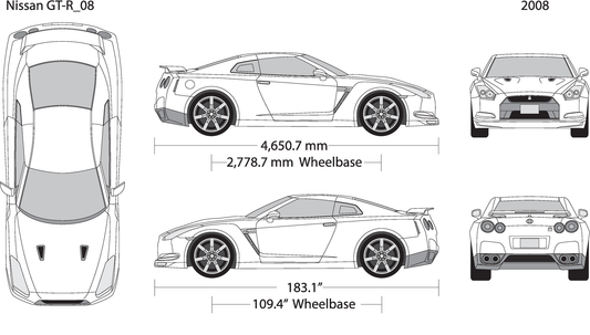 2008 Nissan Gt R V08 Vehicle Wrap Template