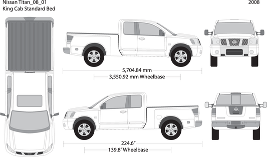 2008 Nissan Titan V01 Vehicle Wrap Template