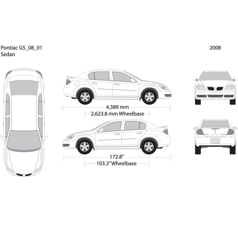 2008 Pontiac G5 V01 Vehicle Wrap Template