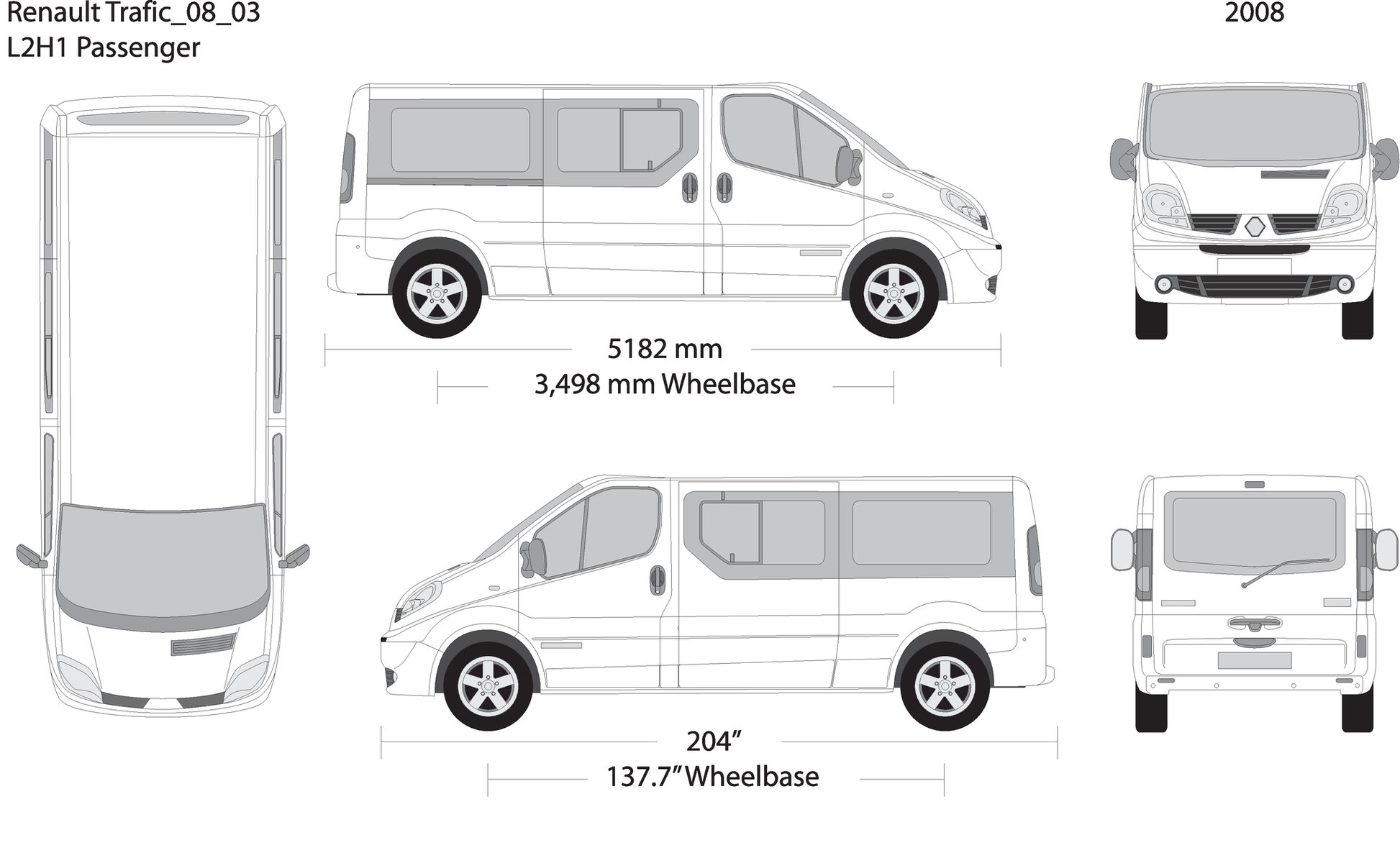 2008 Renault Trafic V03 Vehicle Wrap Template