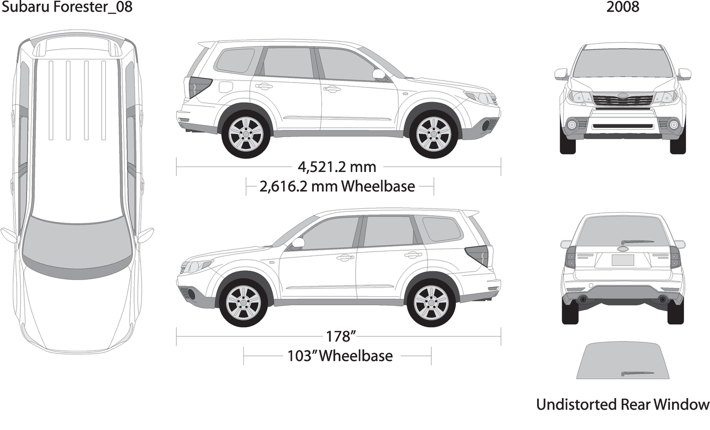 2008 Subaru Forester V08 Vehicle Wrap Template