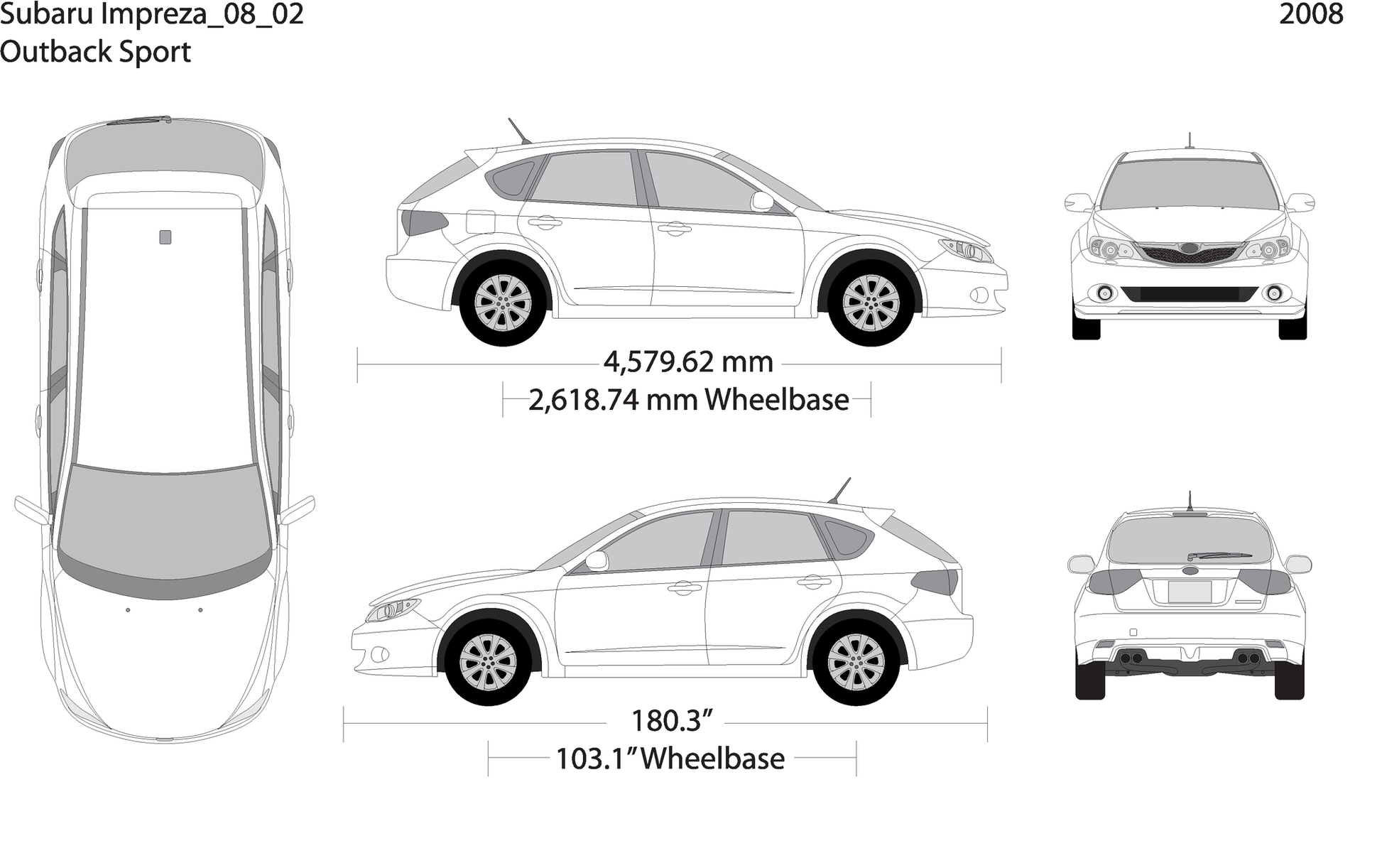 2008 Subaru Impreza V02 Vehicle Wrap Template