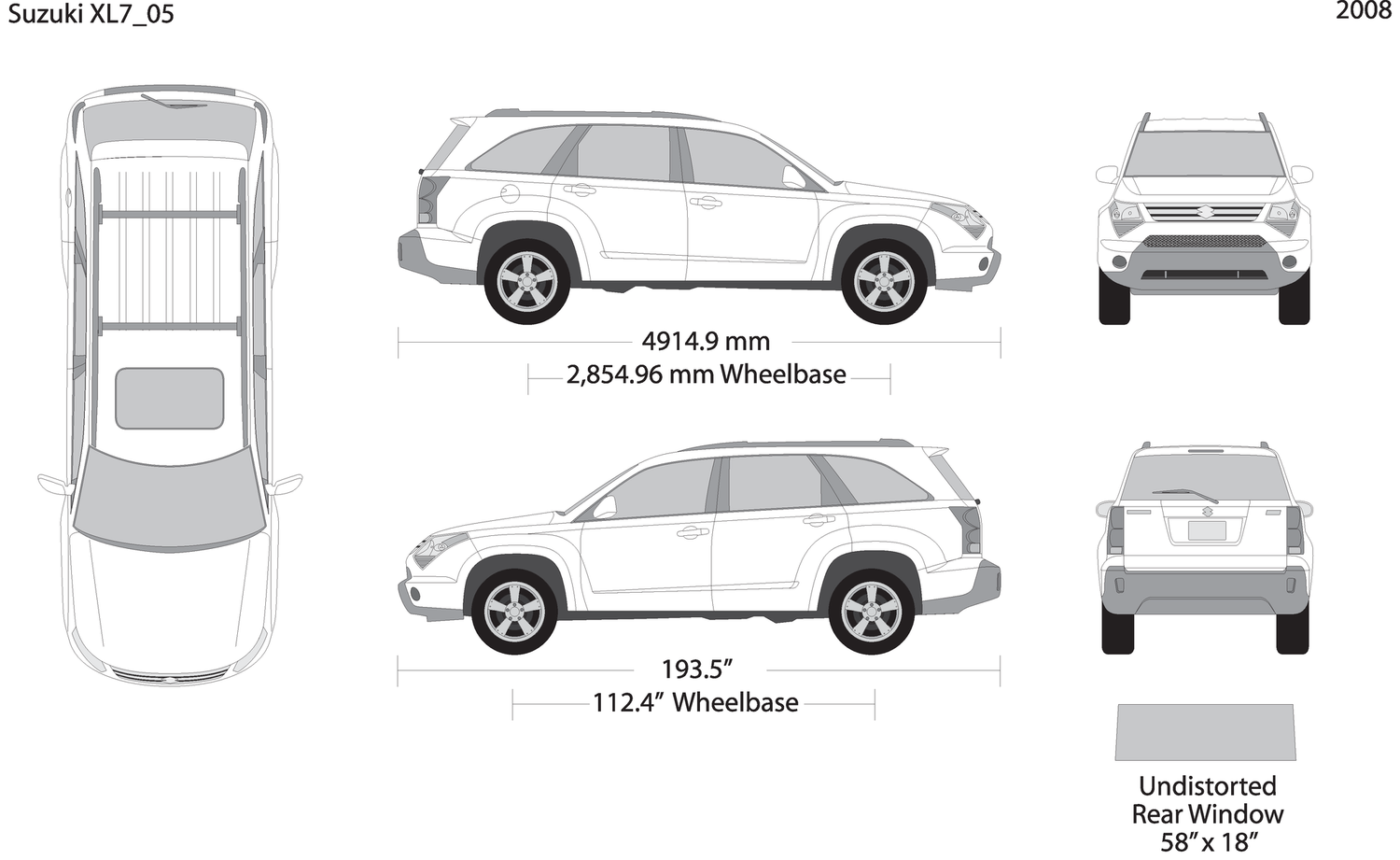 2008 Suzuki Xl7 V05 Vehicle Wrap Template