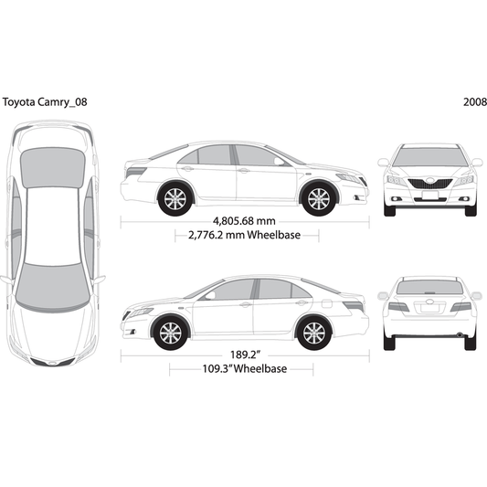 2008 Toyota Camry V08 Vehicle Wrap Template