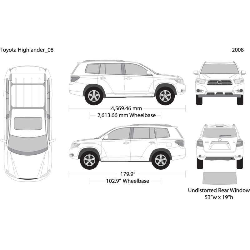 2008 Toyota Highlander V08 Vehicle Wrap Template