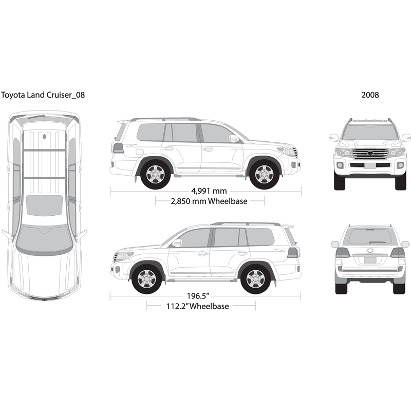 2008 Toyota Land Cruiser V08 Vehicle Wrap Template