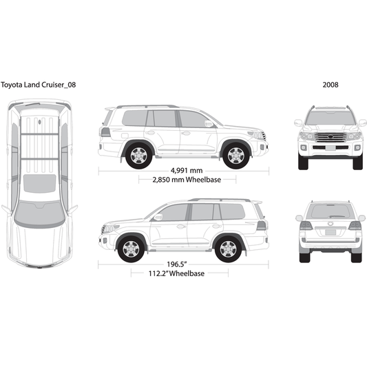 2008 Toyota Land Cruiser V08 Vehicle Wrap Template