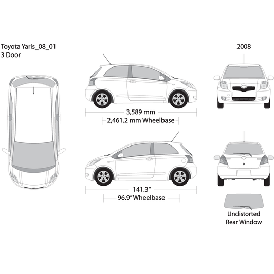 2008 Toyota Yaris V01 Vehicle Wrap Template