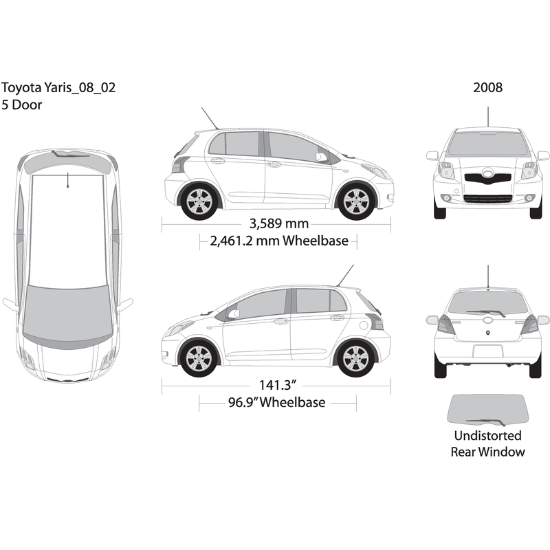 2008 Toyota Yaris V02 Vehicle Wrap Template