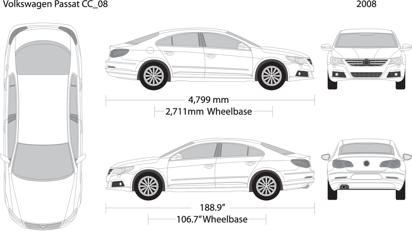 2008 Volkswagen Passat Cc Cc V08 Vehicle Wrap Template