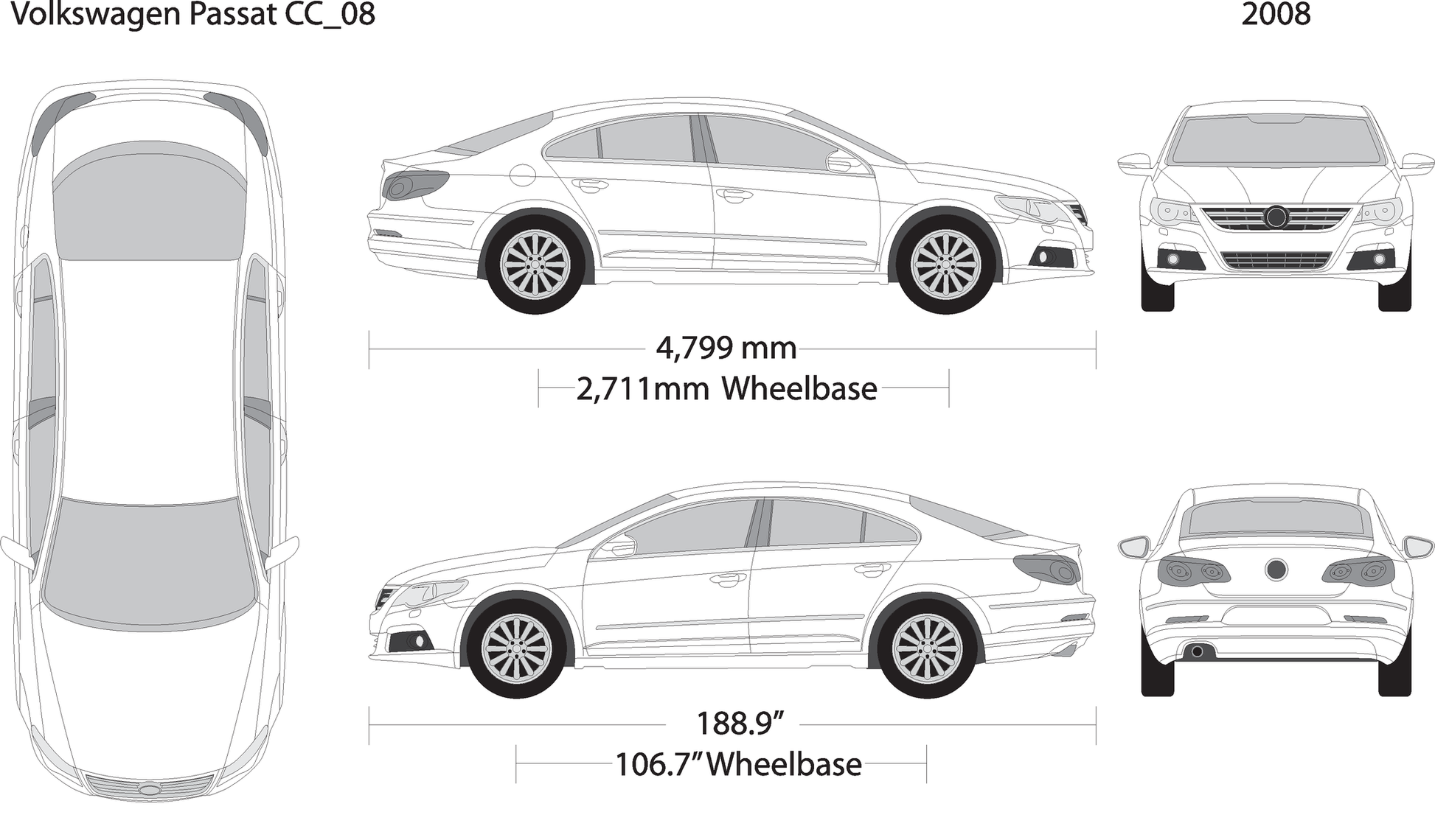 2008 Volkswagen Passat Cc Cc V08 Vehicle Wrap Template