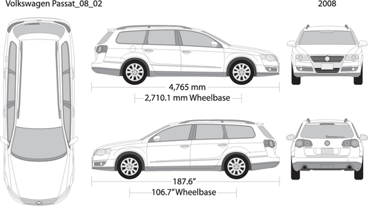 2008 Volkswagen Passat V02 Vehicle Wrap Template