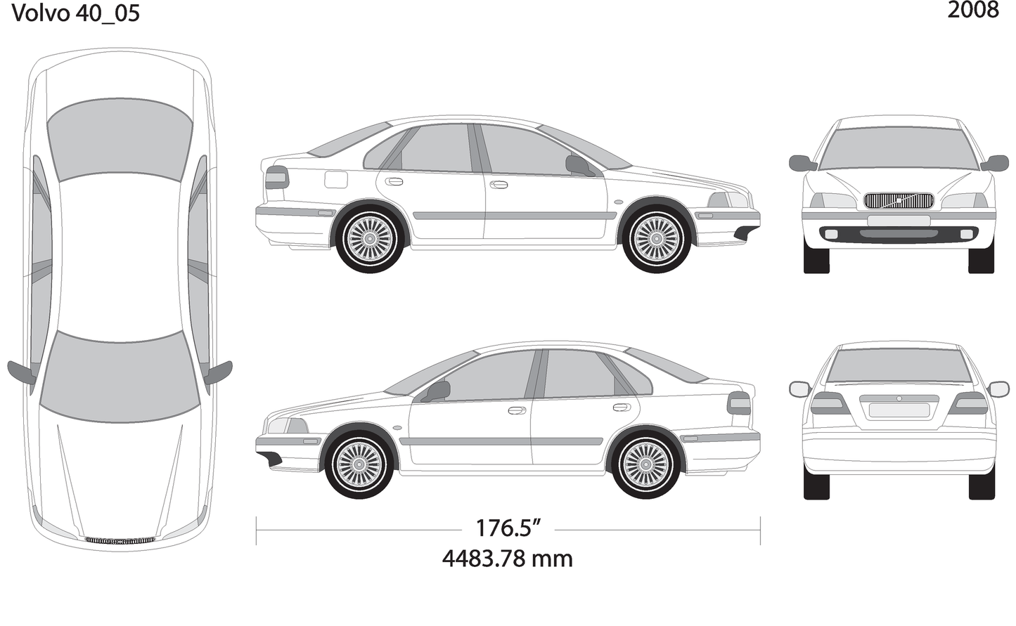 2008 Volvo Volvo 40 V05 Vehicle Wrap Template