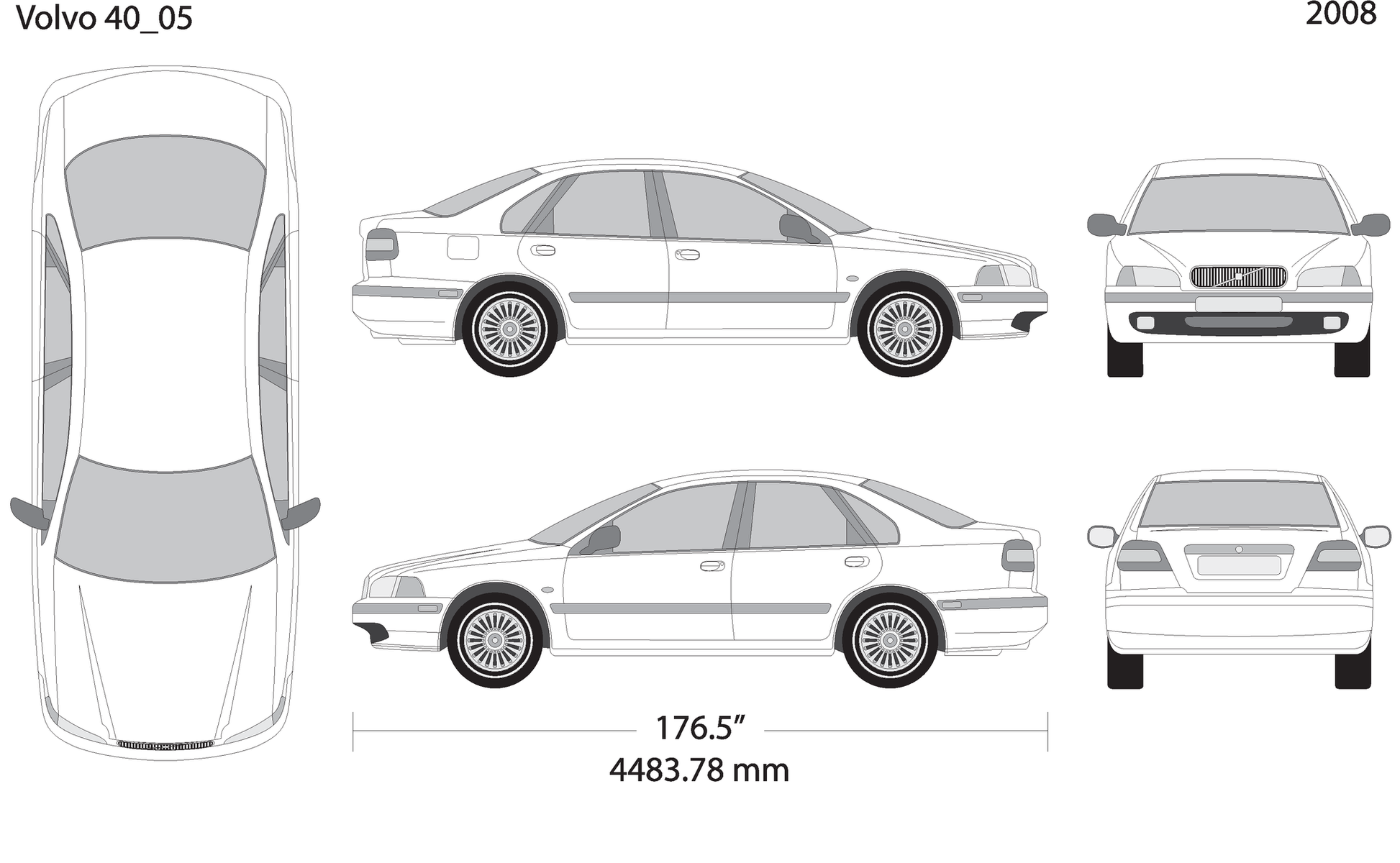 2008 Volvo Volvo 40 V05 Vehicle Wrap Template