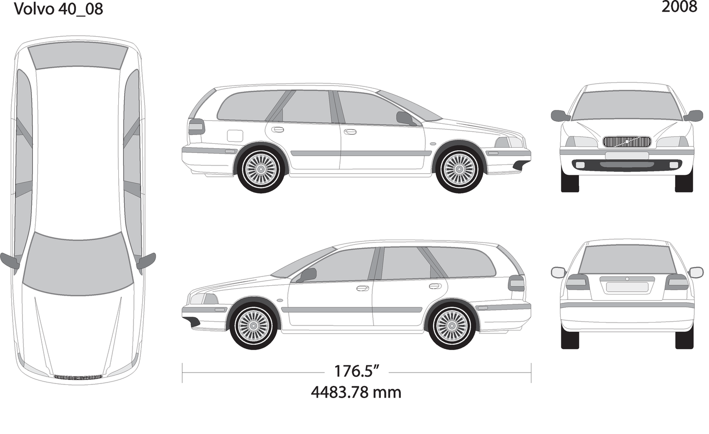 2008 Volvo Volvo 40 V08 Vehicle Wrap Template