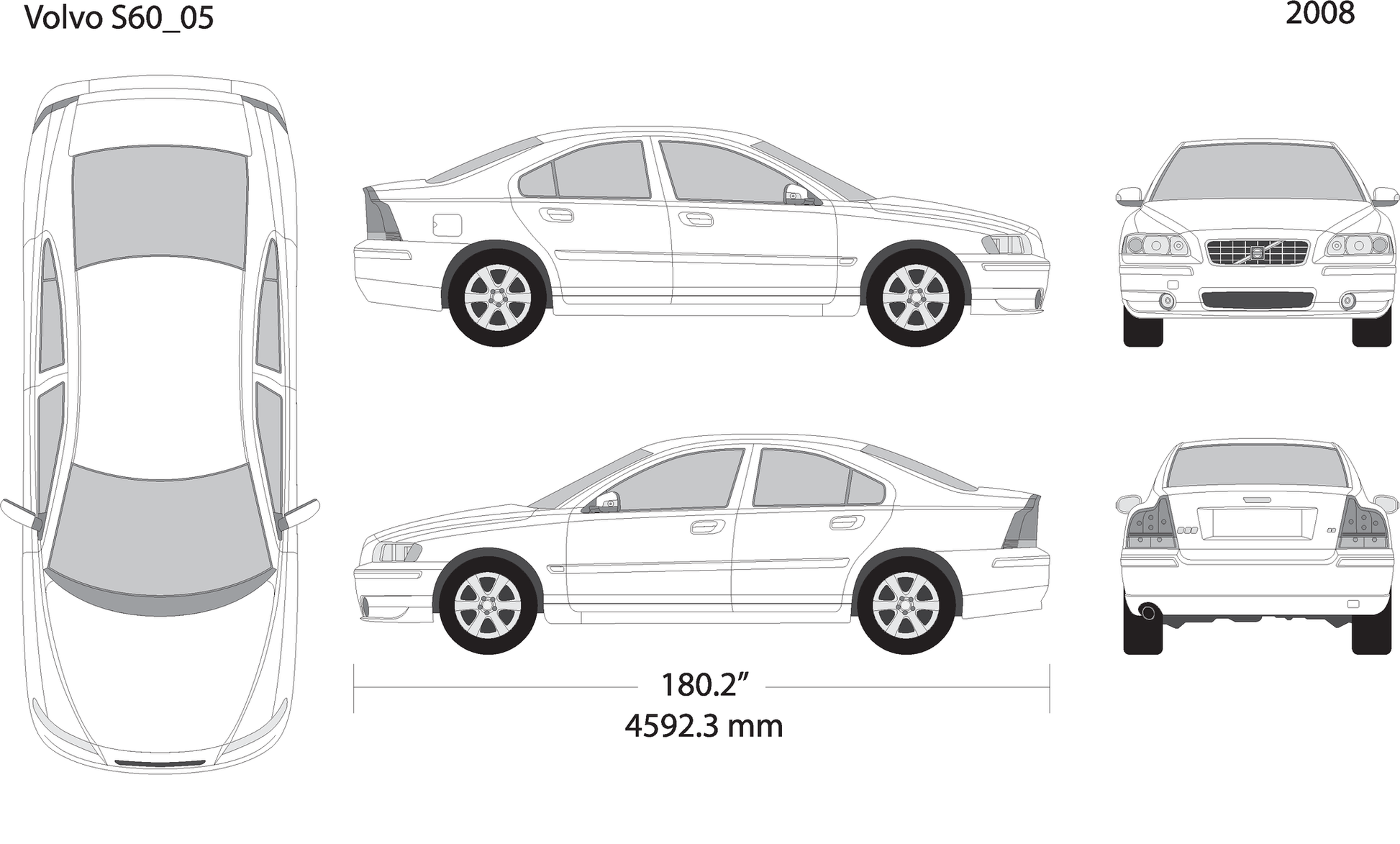 2008 Volvo Volvo S60 V05 Vehicle Wrap Template