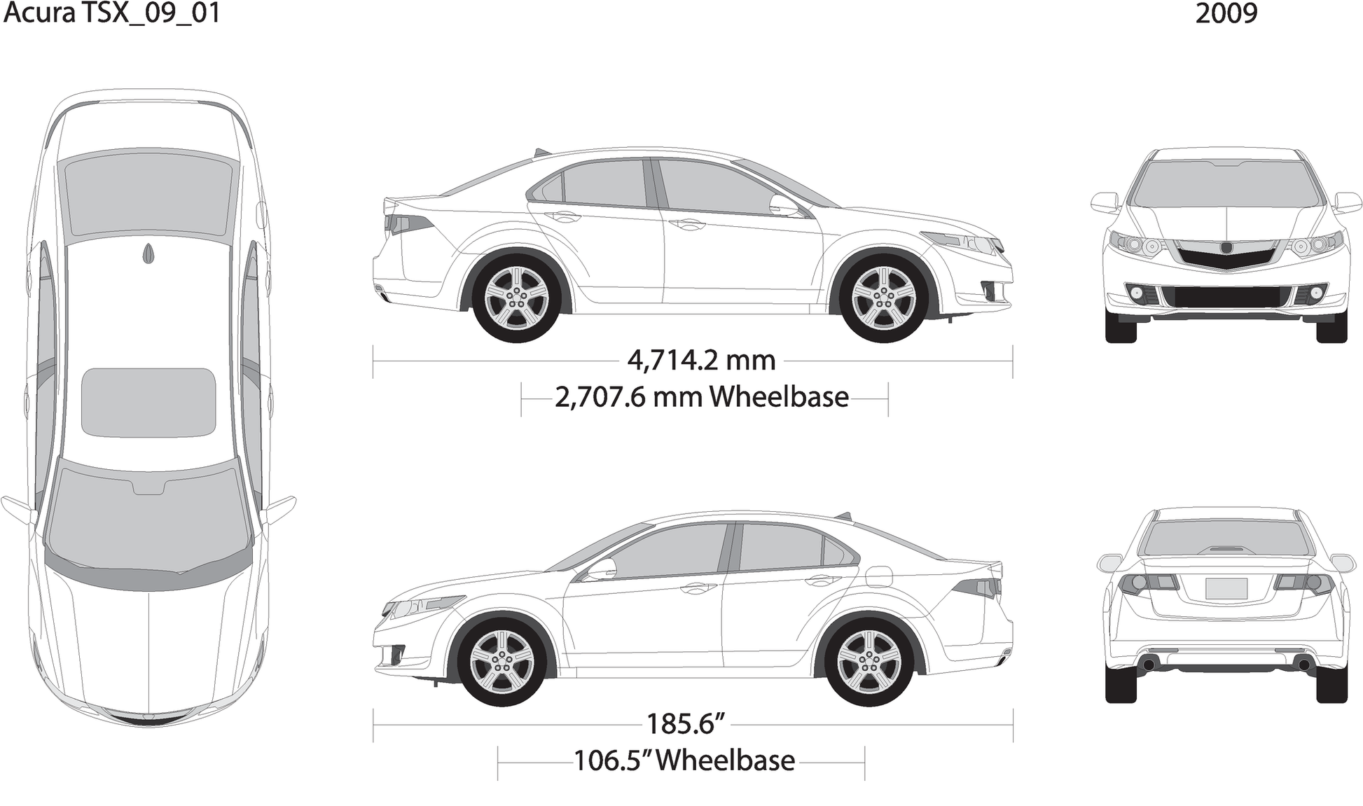 2009 Acura Tsx V01 Vehicle Wrap Template