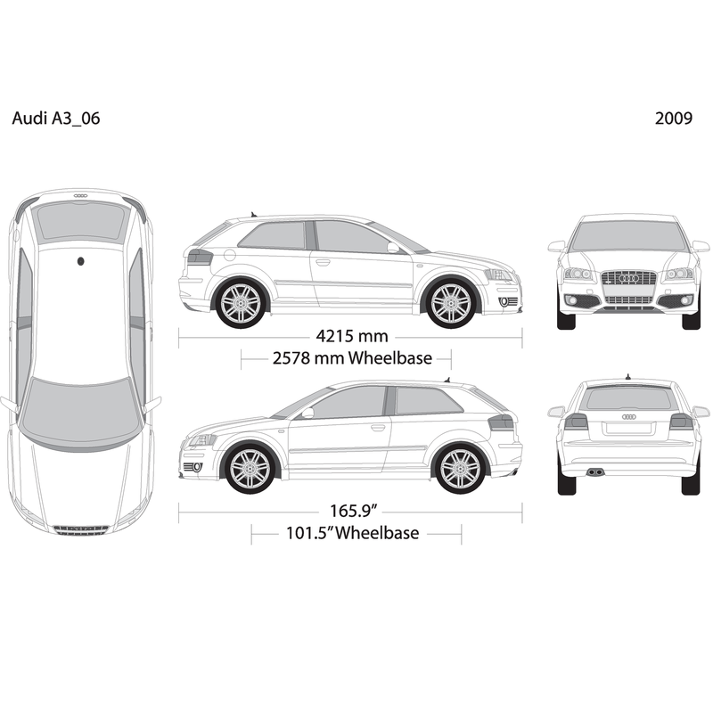2009 Audi A3 V06 Vehicle Wrap Template