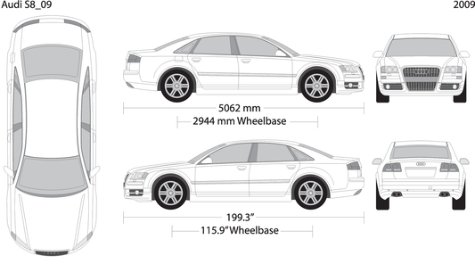 2009 Audi S8 V09 Vehicle Wrap Template