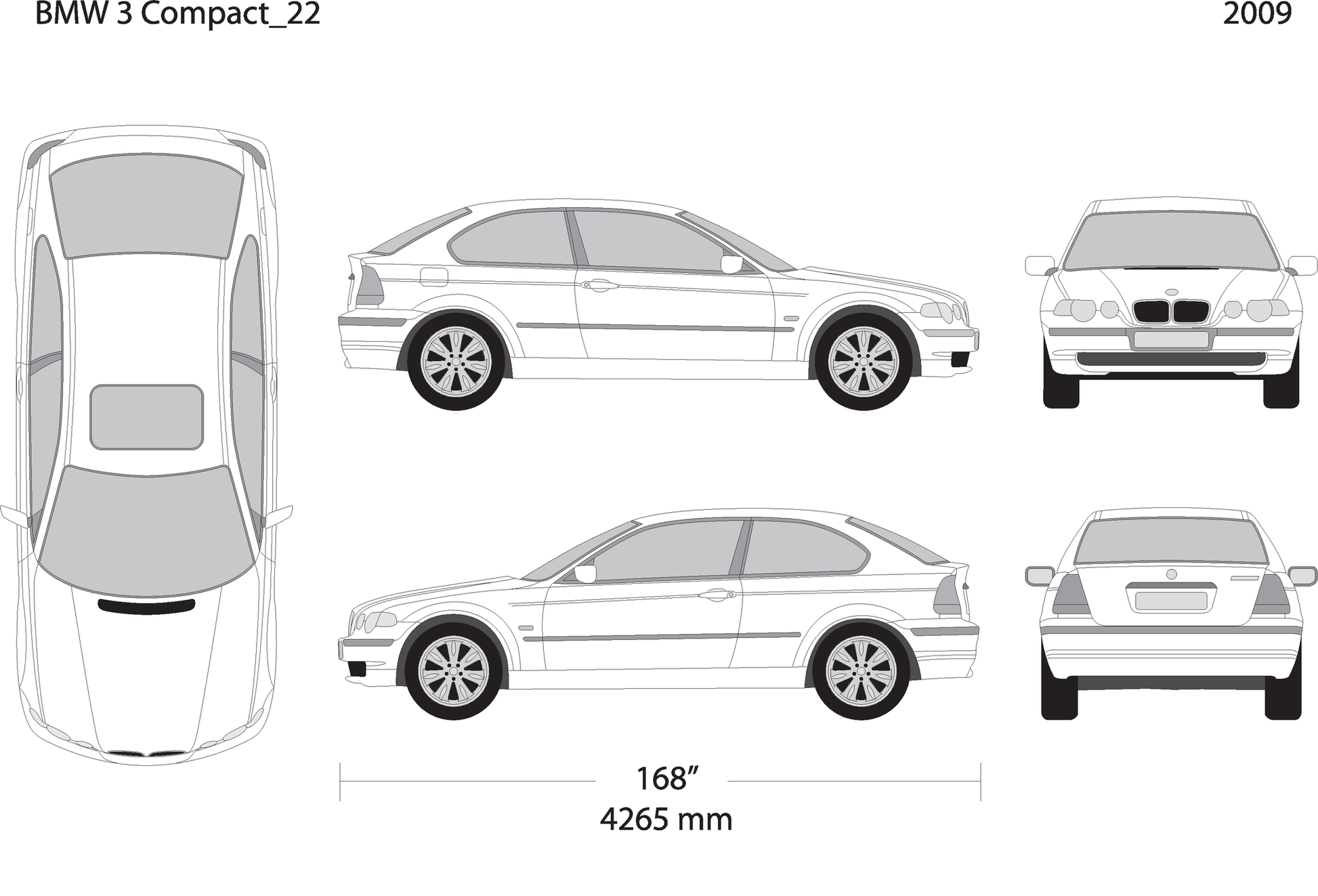 2009 Bmw 3 V22 Vehicle Wrap Template