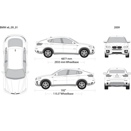 2009 Bmw X6 V09 Vehicle Wrap Template