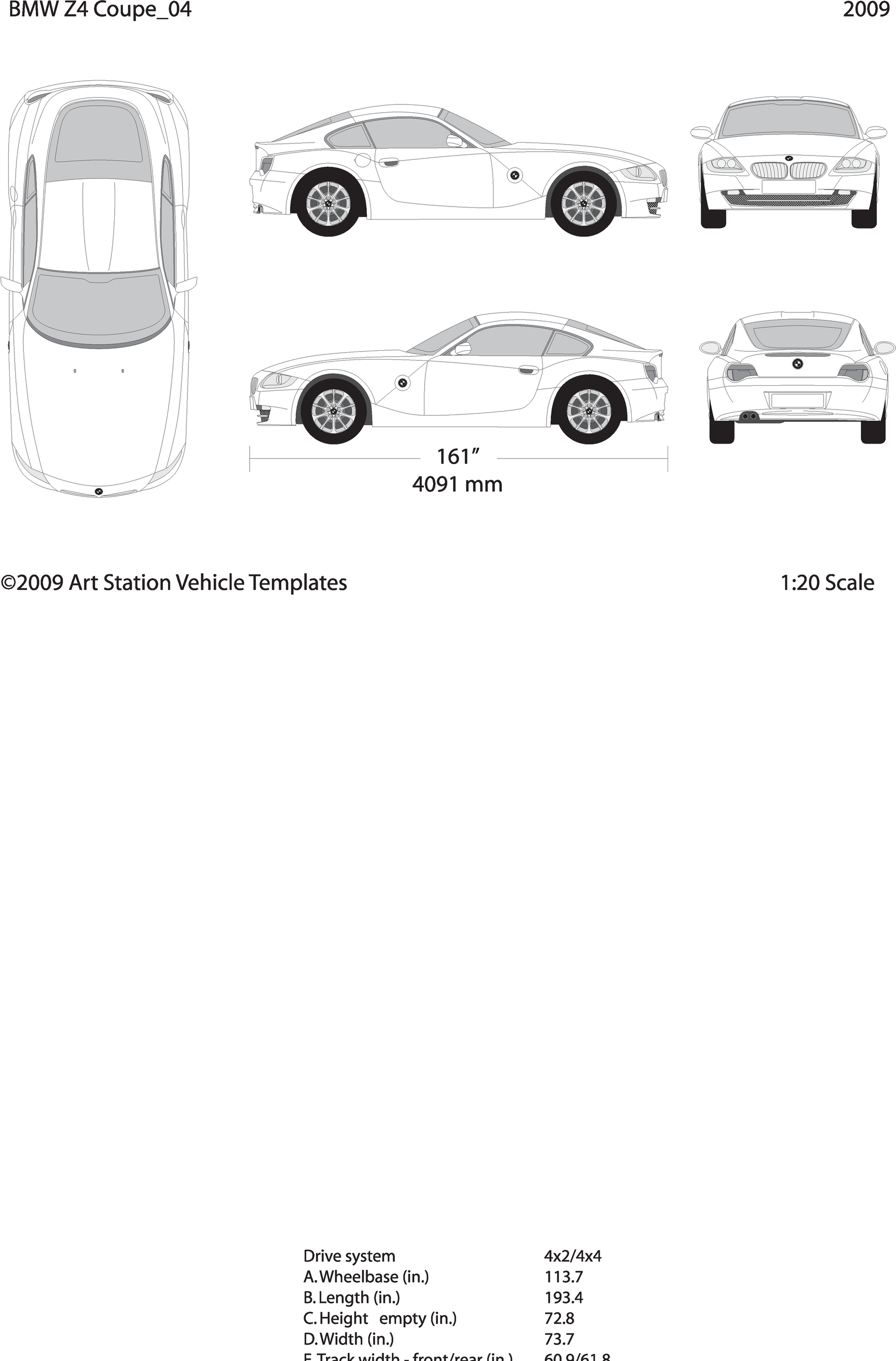 2009 Bmw Z4 V04 Vehicle Wrap Template