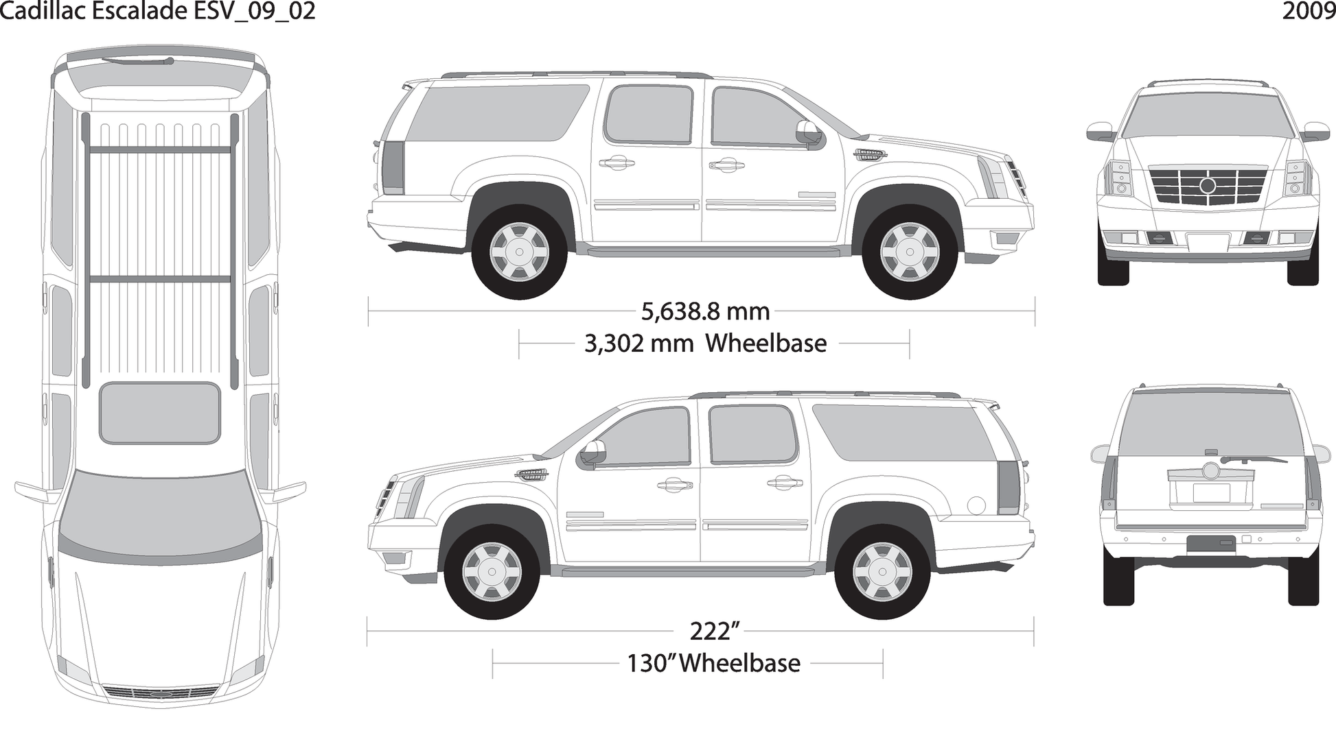 2009 Cadillac Escalade V02 Vehicle Wrap Template