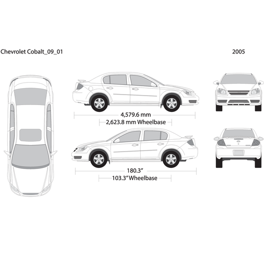 2009 Chevy Cobalt V01 Vehicle Wrap Template