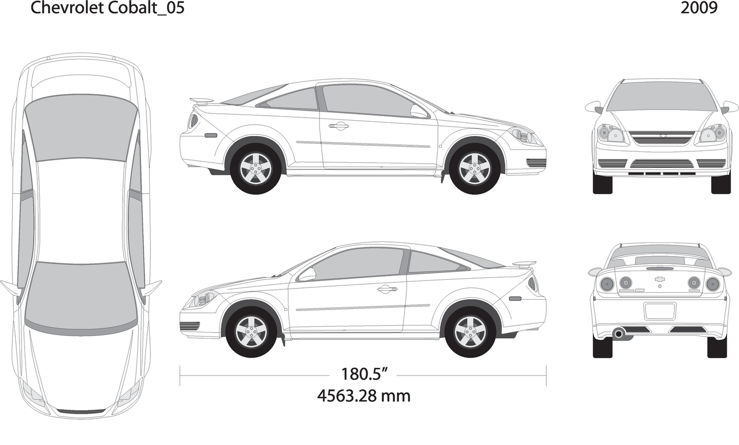 2009 Chevy Cobalt V02 Vehicle Wrap Template