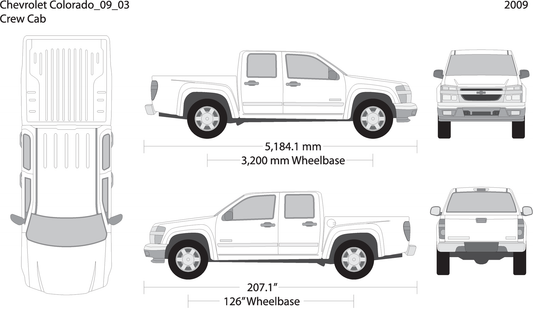 2009 Chevy Colorado V03 Vehicle Wrap Template