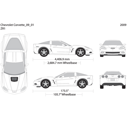 2009 Chevy Corvette V01 Vehicle Wrap Template