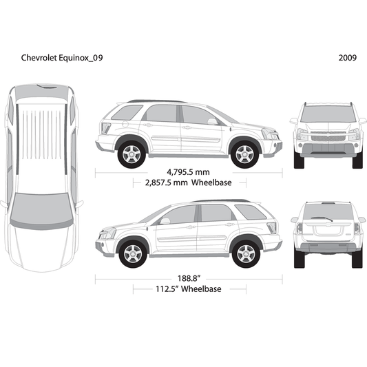 2009 Chevy Equinox V09 Vehicle Wrap Template